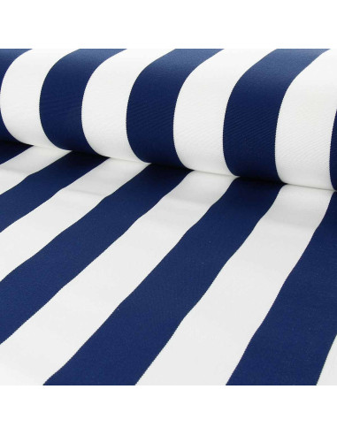 Ligstoel doek - Wit en marineblauw