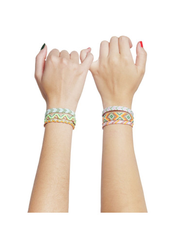 Braziliaans armband kit - Neon mix kleuren