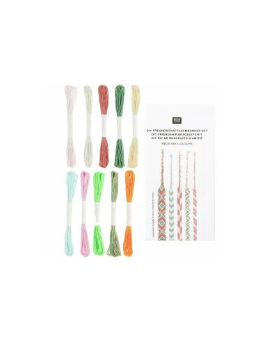 Braziliaans armband kit - Neon mix kleuren