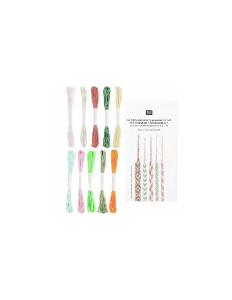 Braziliaans armband kit - Neon mix kleuren