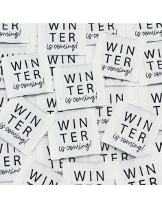 Set van 5 geweven labels om op te naaien Winter is coming