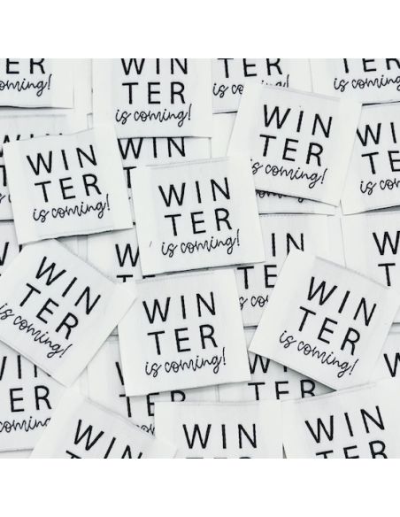 Set van 5 geweven labels om op te naaien Winter is coming