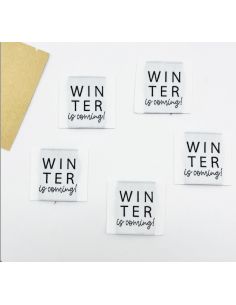 Set van 5 geweven labels om op te naaien Winter is coming 2