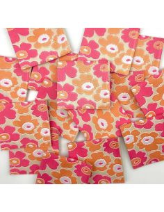 Set van 5 geweven labels om op te naaien Vintage bloemen