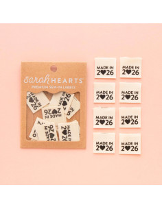 Set van 8 geweven labels - Made in 2026 zwart 2