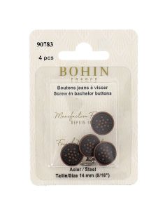 Doos met 4 schroefbare jeansknopen 14 mm brons Bohin