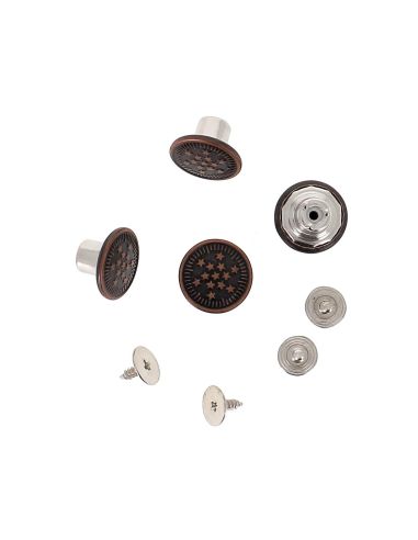 Doos met 4 schroefbare jeansknopen 14 mm brons Bohin