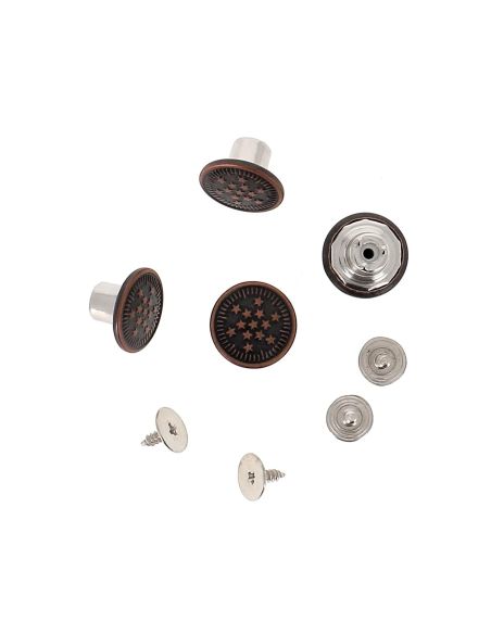 Doos met 4 schroefbare jeansknopen 14 mm brons Bohin