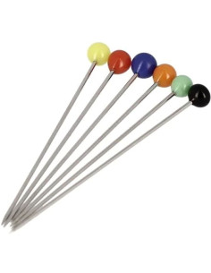Doos met 100 extra lange spelden met glazen kop in verschillende kleuren van Bohin 2
