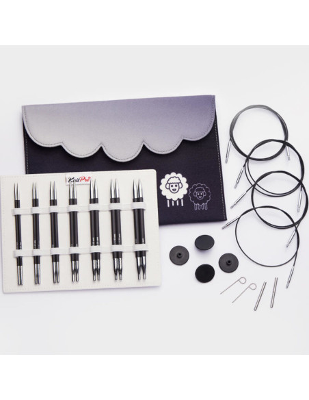 KnitPro carbon cirkelvormige breinaalden etui