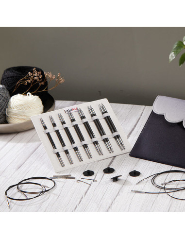 KnitPro carbon cirkelvormige breinaalden etui