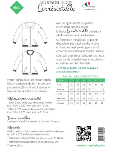 Jas patroon voor heren l'Irrésistible - Les BG