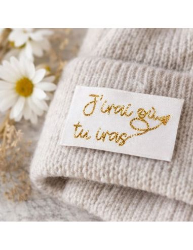 Lot de 5 étiquettes tissées à coudre J'irai où tu iras