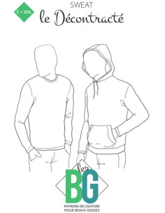 Sweatshirt patroon voor heren De Casual - Les BG