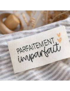 Set van 5 geweven labels om op te naaien Perfect imperfect 2