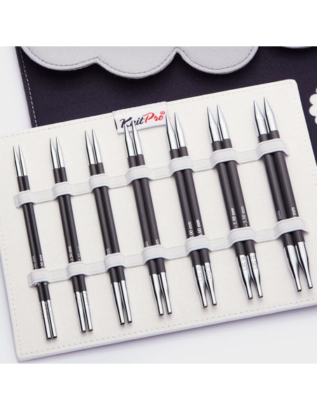 KnitPro carbon cirkelvormige breinaalden etui