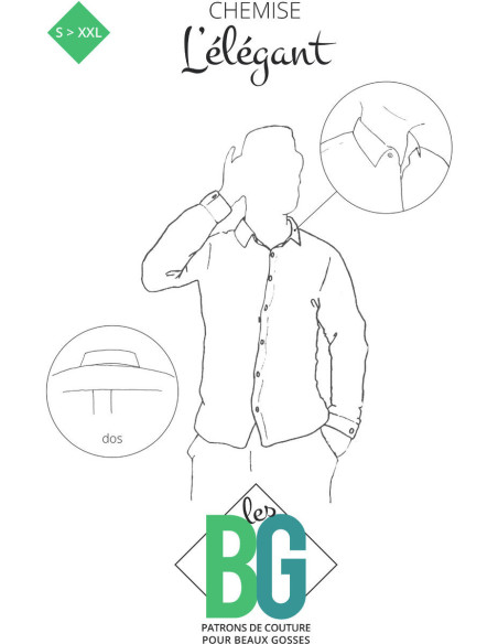 Overhemdpatroon voor heren L'Élégant - Les BG