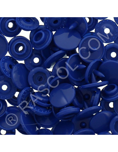 Zakje met 25 KAM ronde harsdrukknopen - Marineblauw