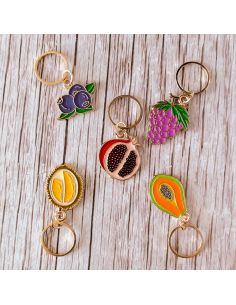 Lot de 5 anneaux marqueurs de maille - Fruits