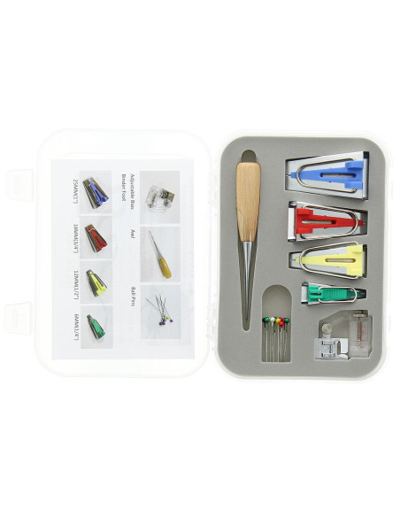 Deluxe biaisapparaatset 6-in-1 met priem en voetje