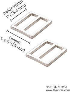 Set van 2 schuifgespen 28 x 25 mm zilver 2