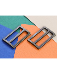 Set van 2 schuifgespen 22 x 38 mm antiek messing