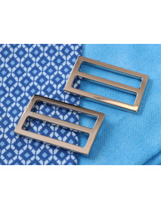 Set van 2 schuifgespen 22 x 38 mm zilver