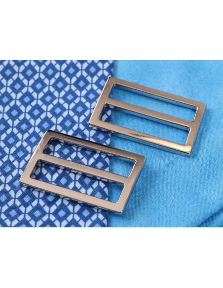 Set van 2 schuifgespen 22 x 38 mm zilver