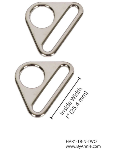 Set van 2 driehoekige ringen met een diameter van 25 mm zilver