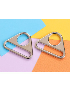 Set van 2 driehoekige ringen met een diameter van 38 mm zilver