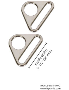 Set van 2 driehoekige ringen met een diameter van 38 mm zilver 2