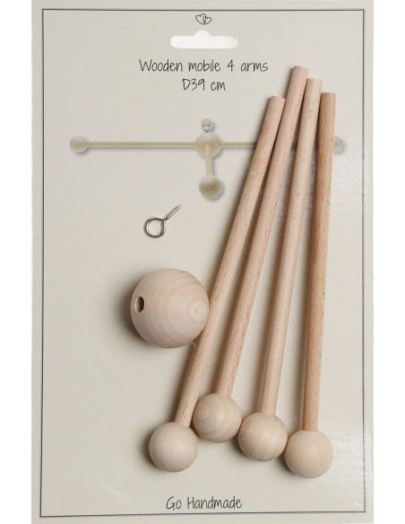 Houten mobiel voor baby - 4 armen
