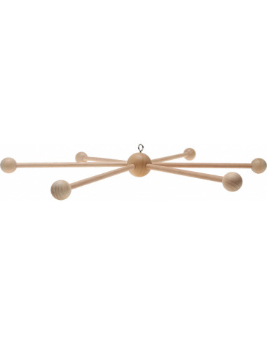Houten mobiel voor baby - 6 takken