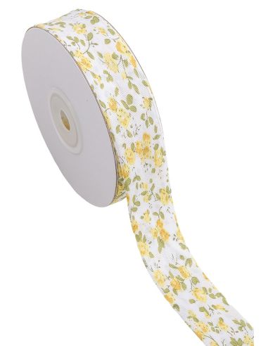 Biais fleuri - Jaune