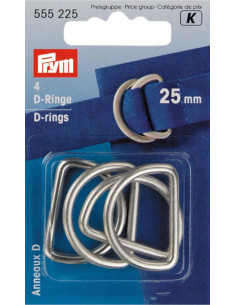 Doos met 4 D-ringen - Zilver 25 mm