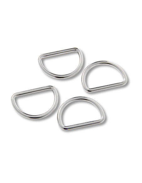 Doos met 4 D-ringen - Zilver 25 mm