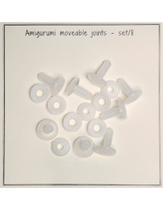 Set van 8 beweegbare gewrichten 15 mm voor amigurumi's