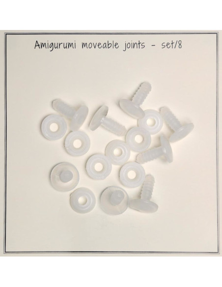 Set van 8 beweegbare gewrichten 15 mm voor amigurumi's
