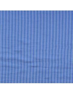 Tissu double gaze gaufrée rayures - Bleu et bleu ciel 2