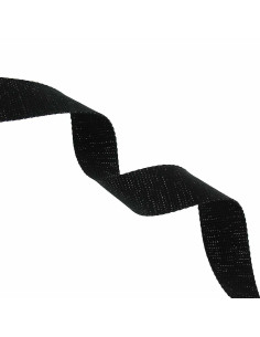 Glanzende katoenen riem voor tas - Zwart