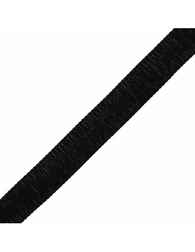 Glanzende katoenen riem voor tas - Zwart