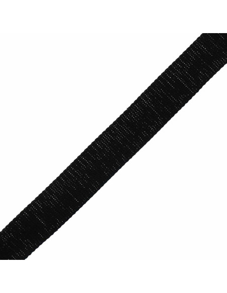 Glanzende katoenen riem voor tas - Zwart