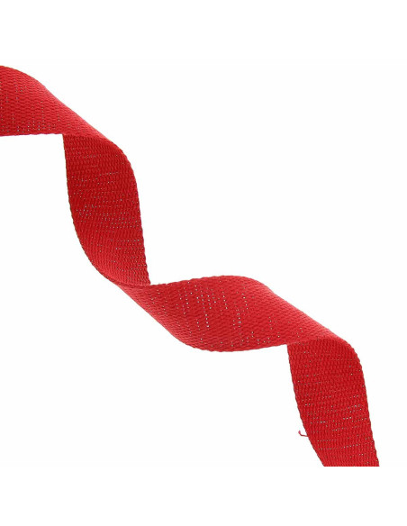 Glanzende katoenen riem voor tas - Rood