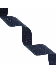 Glanzende katoenen riem voor tas - Marineblauw