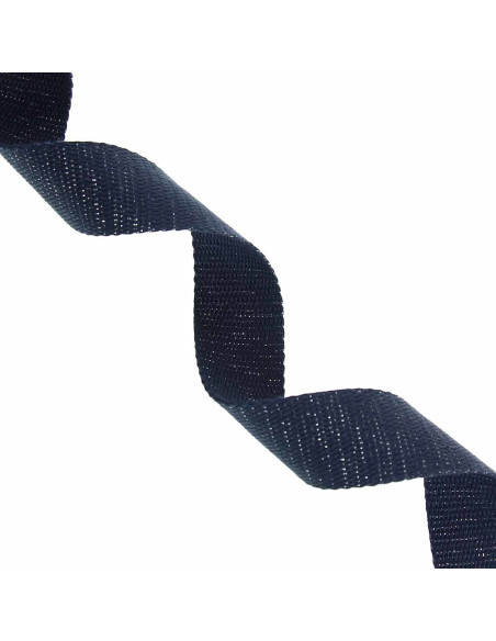 Glanzende katoenen riem voor tas - Marineblauw