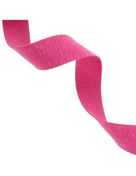 Glanzende katoenen riem voor tas - Fuchsia