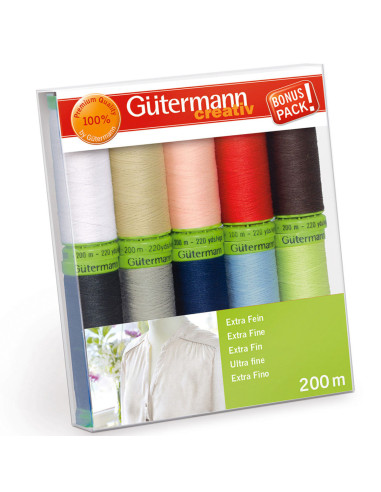 Set van 10 Gütermann polyester naaigaren - Extra fijn