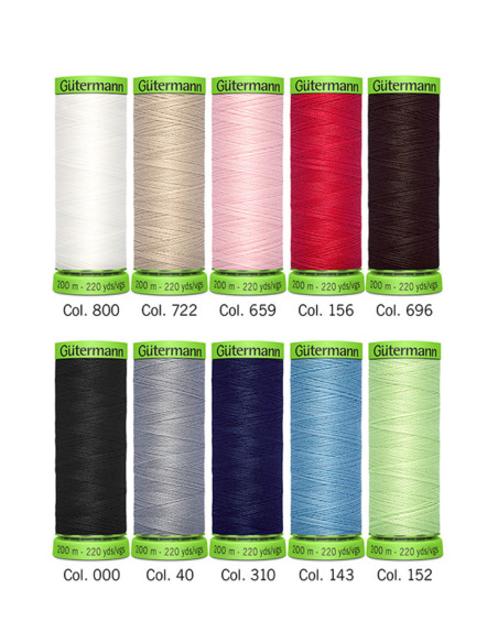 Set van 10 Gütermann polyester naaigaren - Extra fijn