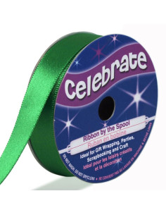 Donkergroen satijnen lint Celebrate - 13 mm x 6 meter