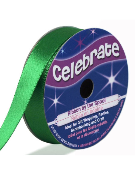 Donkergroen satijnen lint Celebrate - 13 mm x 6 meter